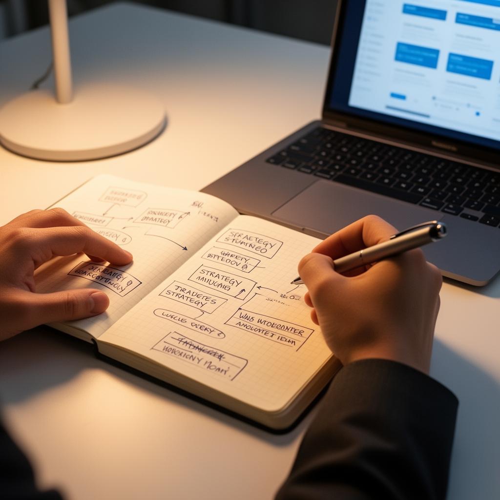 Entrepreneur completing a business diagnostic